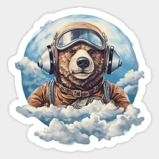 Pilot bear Sticker